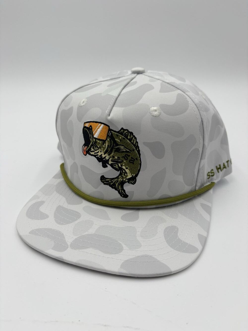 NEW Southern String Hat Co Hat White Camouflage Bass Canvas Green Rope Snap Back